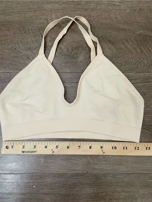 Bombas Women’s Seamless Triangle Bralette Size M/L Wheat Beige Adjustable Straps thumbnail 8