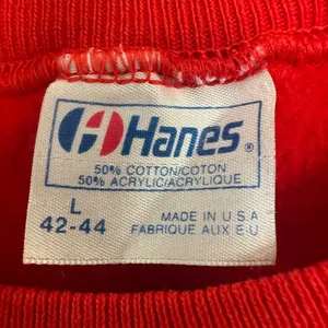 Vintage Hanes Christmas Sweatshirt Horse Sleigh Graphic Crewneck Red Women Large thumbnail 4