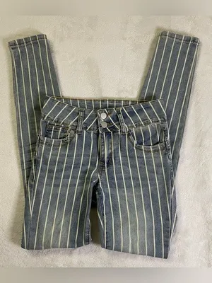 Slimming Striped Distressed Jeggings size XS thumbnail 2