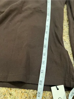Commense Bra-Free Built-In Padded V-Neck Long Sleeve Top Dark Brown XS NWT thumbnail 9