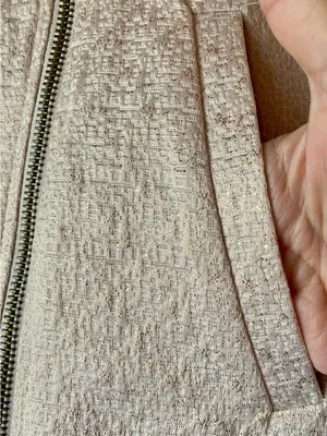 Women's Off White Textured Moto Jacket thumbnail 6
