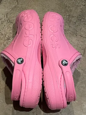 Crocs Baya Lined Clogs Pink Faux Fur Fleece Comfort Shoes Unisex W8 M6 thumbnail 10