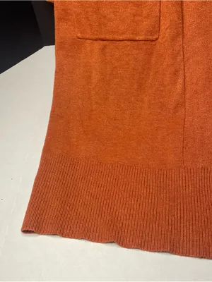 Debut Size M Burnt Orang Open Front Cardigan Sweater With Pockets Soft Cozy Chic thumbnail 5