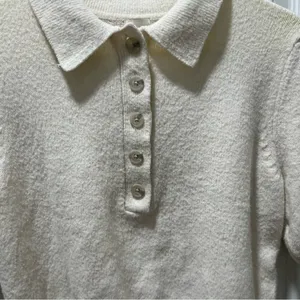 A New Day White Sweater With Button Details Short Sleeve Size Small thumbnail 2