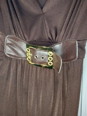 Anxiety Vintage Brown V-Neck Belted Cap Sleeve Y2K 90's Boho Chic Clubwear Top thumbnail 3