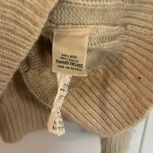 L.L. Bean wool ivory cableknit turtleneck sweater xl petite thumbnail 5