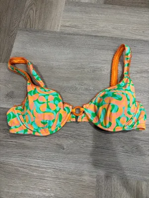 Dippin Daisys Orange Bikini Top Large thumbnail 2