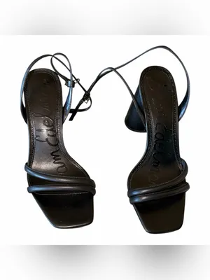 NEW $130 Sam Edelman Kia Block Heel Ankle Strap Sandal 9 M, BLACK thumbnail 9