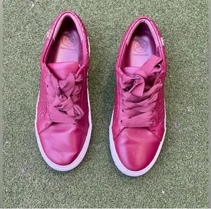 Tory Burch Marion Quilted Red Agate Leather Trainers Sneakers Size US 8.5 thumbnail 4