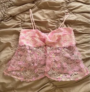 Pink Sequin Shein Top thumbnail 1