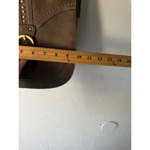 Börn Brown Leather‎ Studded Buckle Flap Messenger Bag Purse Western Boho thumbnail 5
