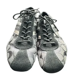 Coach Shoes Womens 8.5 M Jayme Signature‎ Casual Sneakers Black Suede Leather thumbnail 1