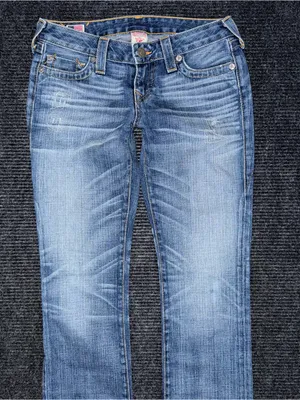 Vintage True Religion Low Rise Bootcut Jeans Sz 28 x 31.5 Raw Hem USA Made Y2K thumbnail 4
