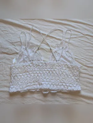Free People One Lace Adella Bralette Small White thumbnail 2