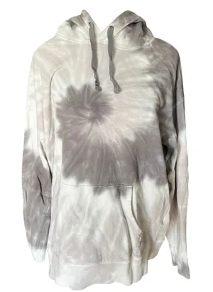 Old Navy Womens‎ Grey White Tie Dye Spiral Hoodie Sweatshirt Size M thumbnail 1