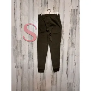 Rene Ricci Olive Green Joggers Sweatpants Women’s Size S Cozy Fleece Lined thumbnail 5