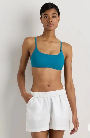 New Quince Italian Scoop Neck Bikini Top Size Small thumbnail 1