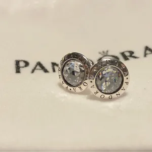 Pandora Radiant Logo cubic zirconia and silver studs, new. Shine logo thumbnail 3