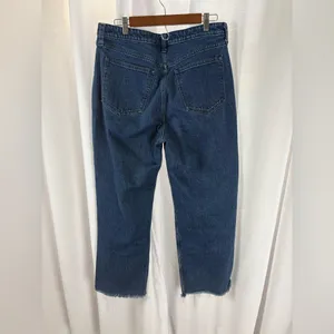 Abercrombie High Rise 90s‎ Relaxed Jean Raw Hem 31/12L long EUC thumbnail 5