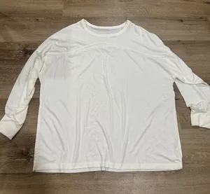 Women’s Long Sleeve Crew Neck Shirt -White ultralite old navy active 3/4 sleeve thumbnail 1