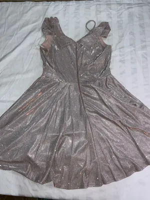 Sparkling Rose Gold Fit-and-Flare Party Dress thumbnail 7