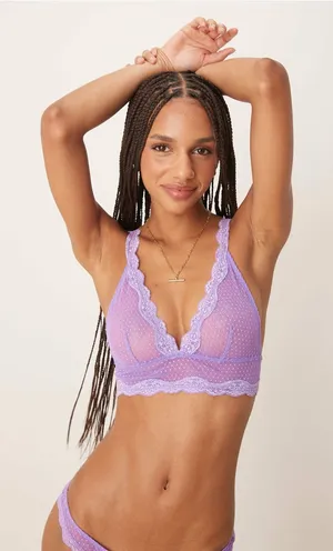 Free People Intimately Midweek Longline Purple Bralette in size Small thumbnail 1