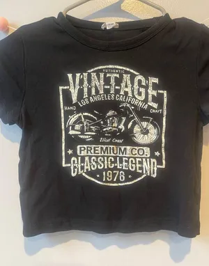 GARAGE LA California Vintage Classic Legends Motorcycle Cropped Top thumbnail 2
