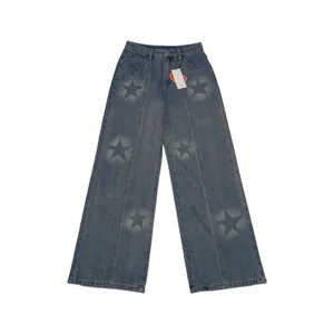 Cider Mid Rise Star Pattern Wide Leg Jeans Womens Small Denim Pants Streetwear thumbnail 2