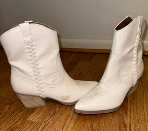 White Booties Size 9.5 thumbnail 2