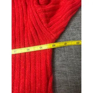 Wild Fable Red Ribbed V-Neck Sweater Long Sleeve Knit Top Large NEW thumbnail 6