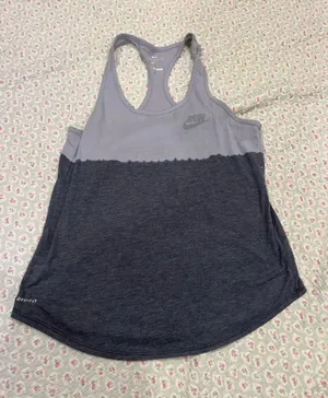 Nike Two-Tone Racerback Tank - Light Gray & Charcoal thumbnail 1