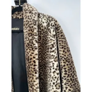 Vintage Monterey Fashions Faux Fur Coat Women’s‎ S Leopard Animal Print Glam Mob thumbnail 2