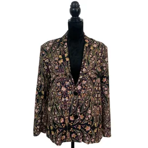 Forever 21 Womens S Chic Floral Paisley Blazer Black Pink Bloomcore Office Siren thumbnail 2