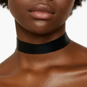 RARE Vintage Victoria’s Secret Black Satin Logo Pefume Choker Necklace One Size thumbnail 5