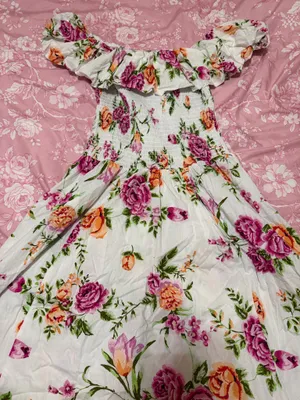 Boutique Floral ruffle maxi dress off the shoulder thumbnail 7