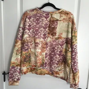 Anthropologie Pilcro Size S‎ Sweatshirt Boxy Floral Patchwork Boho Long Sleeve thumbnail 2