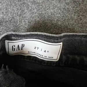Gap Womens Cargo Jeans Washed Black High Rise Straight Leg Utility Pants 27 4S thumbnail 3