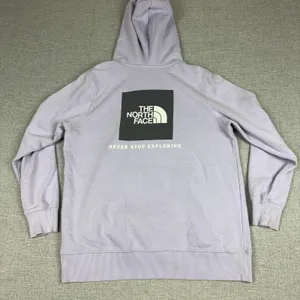 The North Face Hoodie Womens Large Purple Pullover Logo Kangaroo Pocket Fleece thumbnail 2