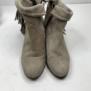 Sam Edelman Size 7.5 Louie Ankle Bootie Distressed Suede Leather‎ Fringe Women's thumbnail 6