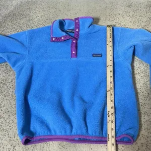 Patagonia Vintage Made in USA Synchilla Snap-T Fleece Pullover Blue Purple 10‎ thumbnail 6
