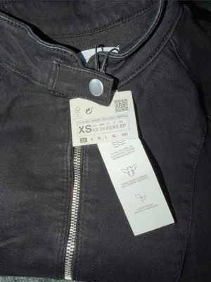 NWT ZARA Black Zip Denim Jumpsuit Long Sleeve Moto Utility XS 8197/247 Stretch thumbnail 9
