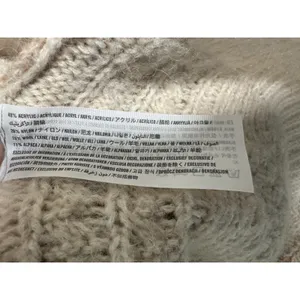 Abercrombie & Fitch Beige Cream Cableknit Wool Alpaca Blend Cardigan Medium thumbnail 2