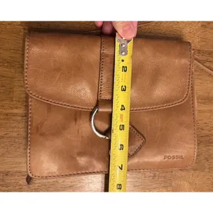 Vintage FOSSIL Purse Organizer Pocket Crossbody Shoulder Bag Brown Leather Retro thumbnail 11