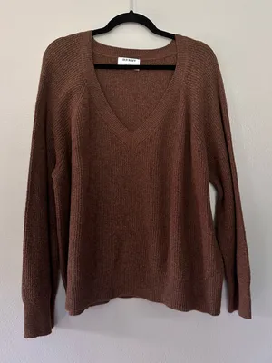 Old Navy Good V-Neck Pullover Sweater Espresso Bark Brown Size XL thumbnail 1
