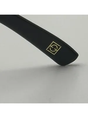 Black and Gold Round Sunglasses with Cat Eye Frame thumbnail 6