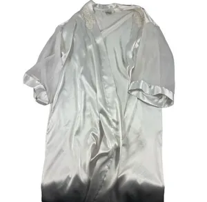 Dentelle LG silky white bathroom robe thumbnail 1