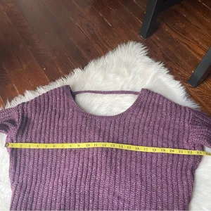 Purple Open Back Crop Sweater Size small thumbnail 3