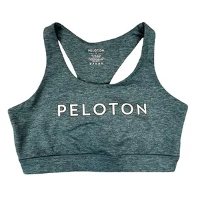 Peloton Women Sports Bra Heather Teal‎ Blue Racerback Cutout Logo Activewear S thumbnail 3