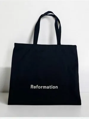 Reformation Black Canvas Logo Tote thumbnail 1