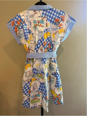 Entro Capri Lemon Mini Dress in Blue Size S thumbnail 3